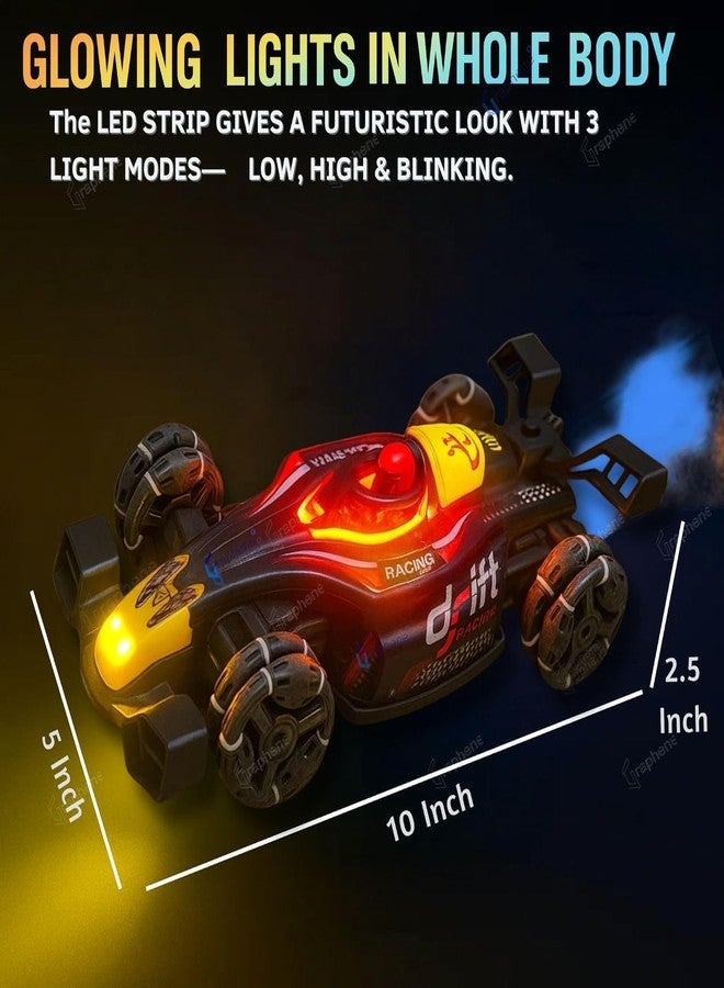 Junona RC 4x4 Formula F1 Drift Smoke Car Toy 1:14 Scale 2.4Ghz Hand Sensor Gesture Control Sports Racing Car 360° Rotation 3 Lights Music Spin Stunt Remote Control Cars for 4+ 5+ 6+ Boys Girl Adults - Image 2